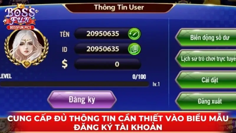 Cung cấp đủ thông tin cần thiết vào biểu mẫu đăng ký tài khoản Cung cấp đủ thông tin cần thiết vào biểu mẫu đăng ký tài khoản
